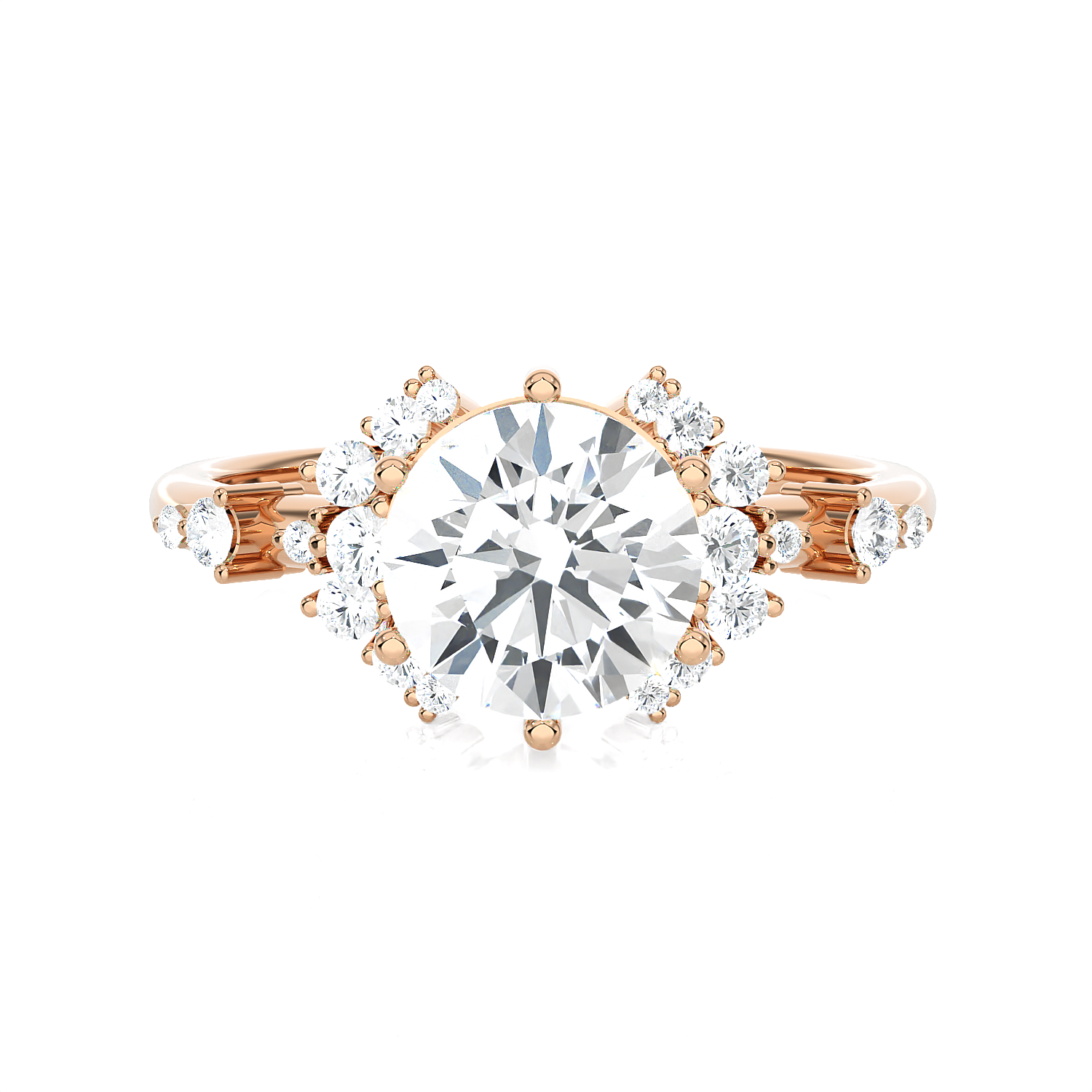 1 3/4 ctw Round Lab Grown Diamond Side Stone Engagement Ring