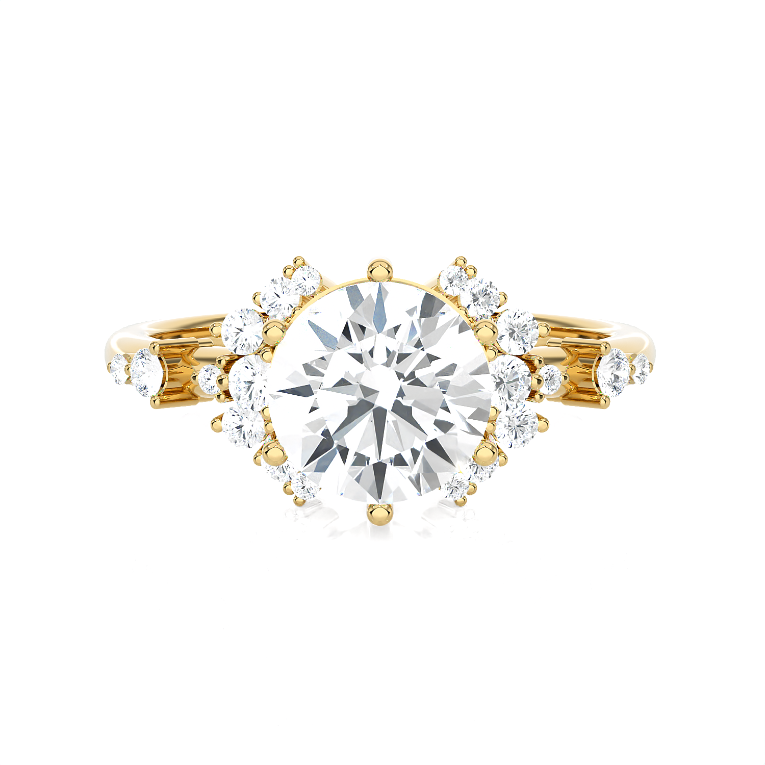 1 3/4 ctw Round Lab Grown Diamond Side Stone Engagement Ring