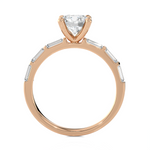 Round Lab Grown Diamond Side Stone Engagement Ring