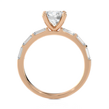 Round Lab Grown Diamond Side Stone Engagement Ring