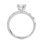Round Lab Grown Diamond Side Stone Engagement Ring