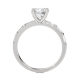 Round Lab Grown Diamond Side Stone Engagement Ring