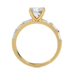Round Lab Grown Diamond Side Stone Engagement Ring