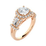 2 1/3 ctw Round Lab Grown Diamond Halo Engagement Ring