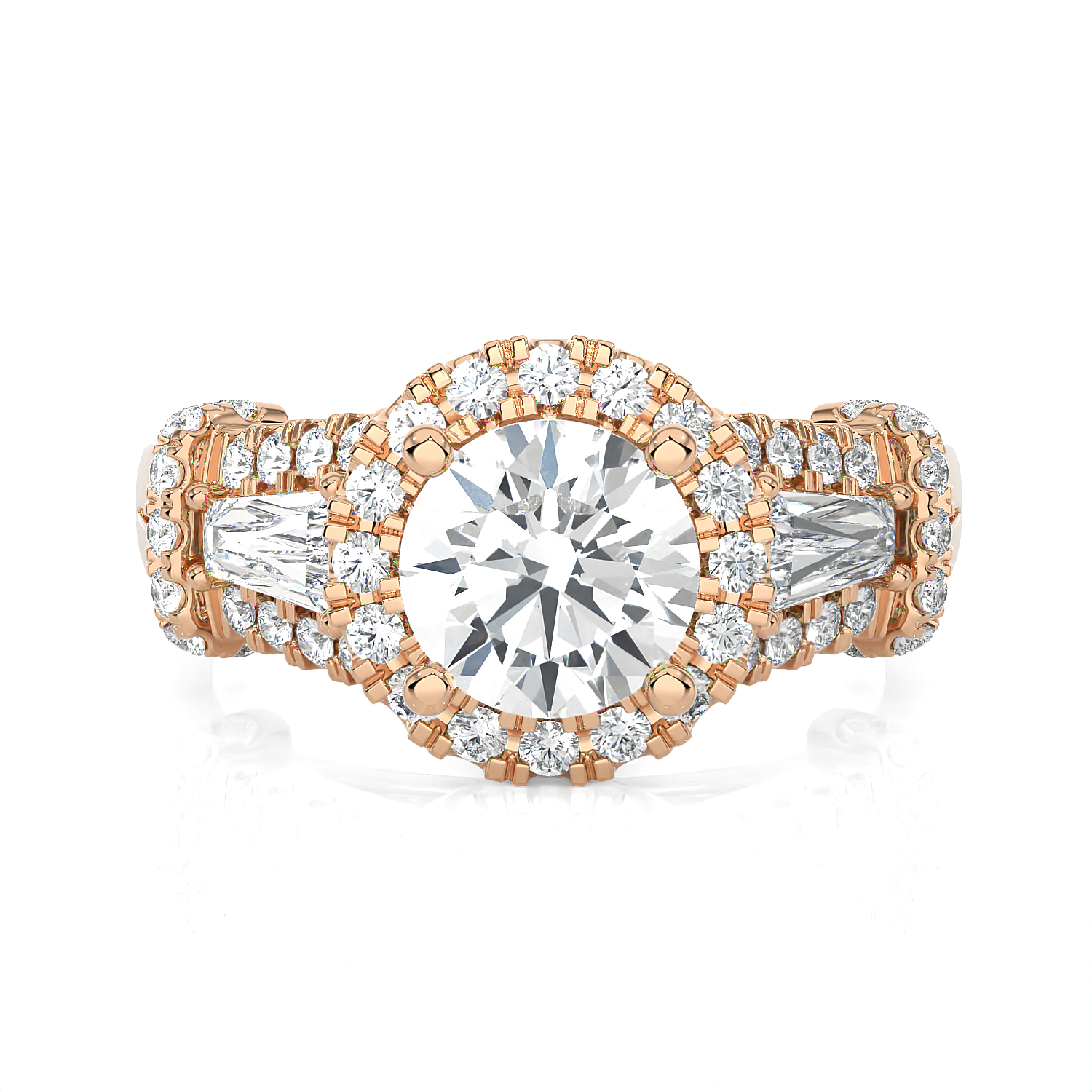 2 1/3 ctw Round Lab Grown Diamond Halo Engagement Ring