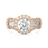 2 1/3 ctw Round Lab Grown Diamond Halo Engagement Ring