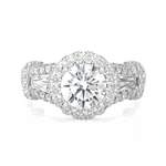 2 1/3 ctw Round Lab Grown Diamond Halo Engagement Ring
