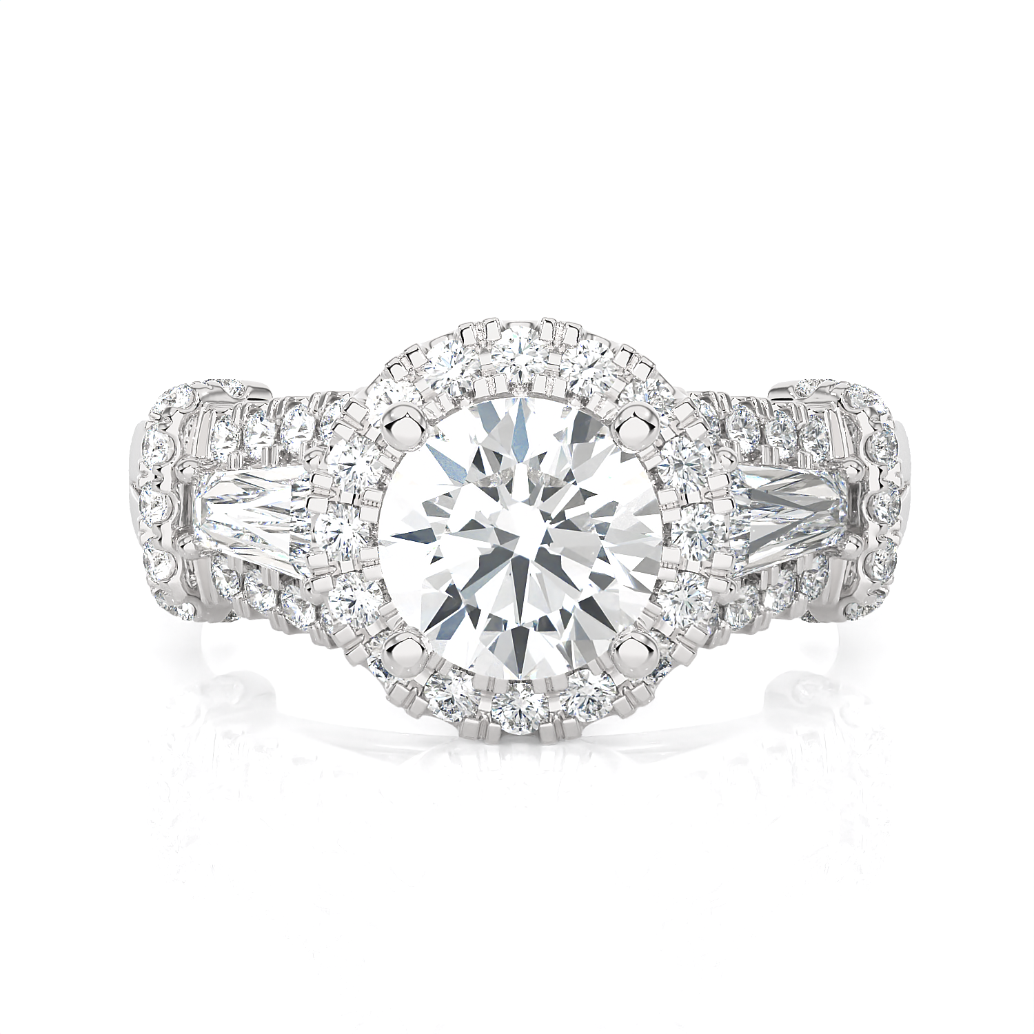2 1/3 ctw Round Lab Grown Diamond Halo Engagement Ring
