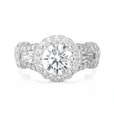 2 1/3 ctw Round Lab Grown Diamond Halo Engagement Ring