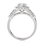 2 1/3 ctw Round Lab Grown Diamond Halo Engagement Ring