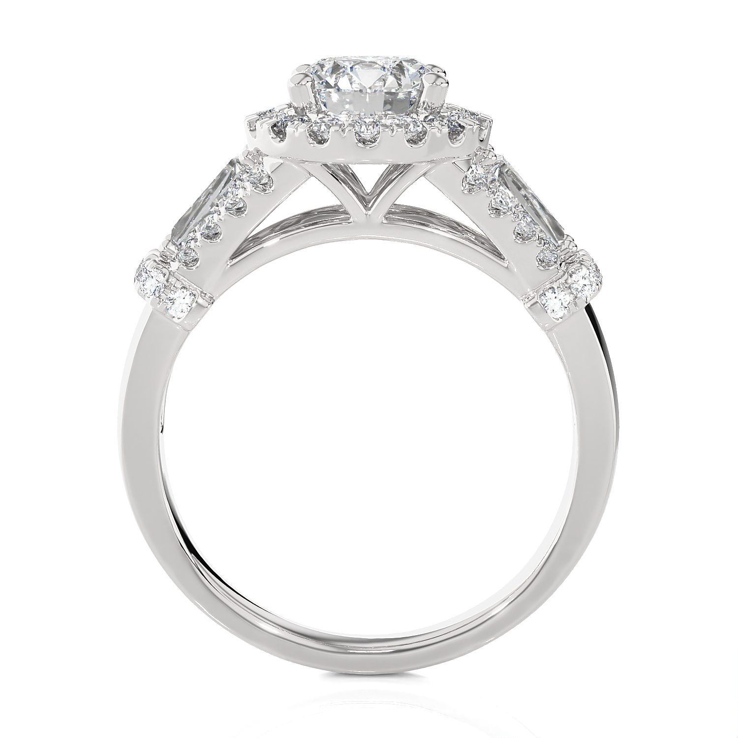 2 1/3 ctw Round Lab Grown Diamond Halo Engagement Ring