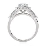 2 1/3 ctw Round Lab Grown Diamond Halo Engagement Ring