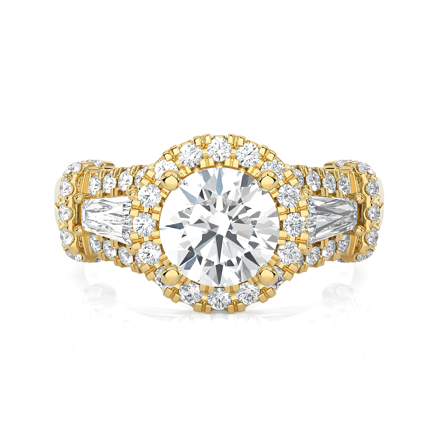 2 1/3 ctw Round Lab Grown Diamond Halo Engagement Ring