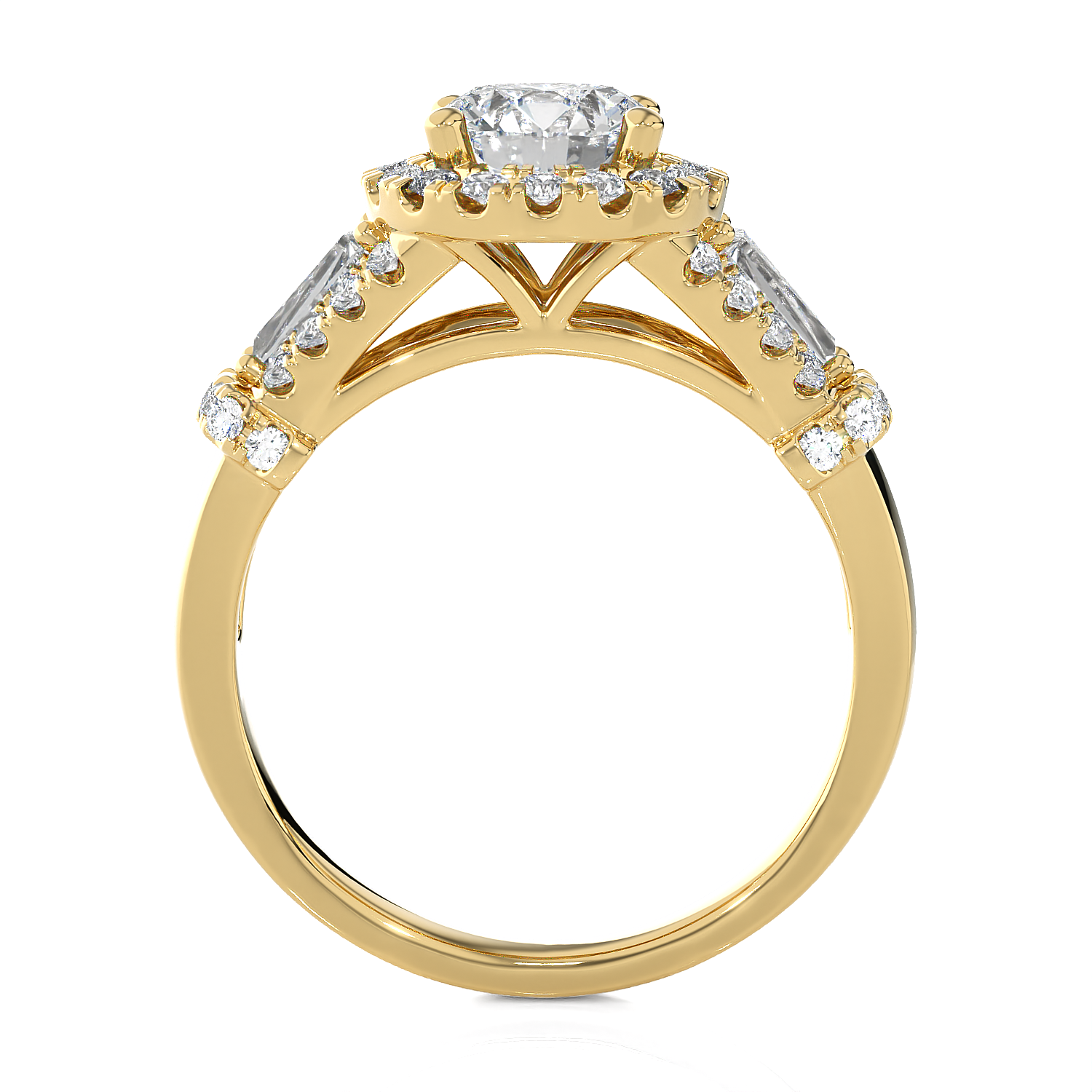 2 1/3 ctw Round Lab Grown Diamond Halo Engagement Ring