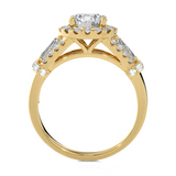 2 1/3 ctw Round Lab Grown Diamond Halo Engagement Ring