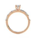 1 ctw Round Lab Grown Diamond Side Stone Engagement Ring