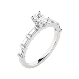 1 ctw Round Lab Grown Diamond Side Stone Engagement Ring
