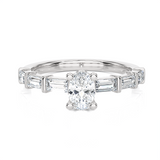 1 ctw Round Lab Grown Diamond Side Stone Engagement Ring