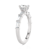 1 ctw Round Lab Grown Diamond Side Stone Engagement Ring