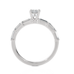 1 ctw Round Lab Grown Diamond Side Stone Engagement Ring