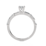 1 ctw Round Lab Grown Diamond Side Stone Engagement Ring