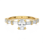 1 ctw Round Lab Grown Diamond Side Stone Engagement Ring