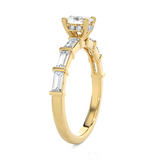 1 ctw Round Lab Grown Diamond Side Stone Engagement Ring