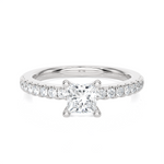 3/4 ctw Round Lab Grown Diamond Side Stone Engagement Ring