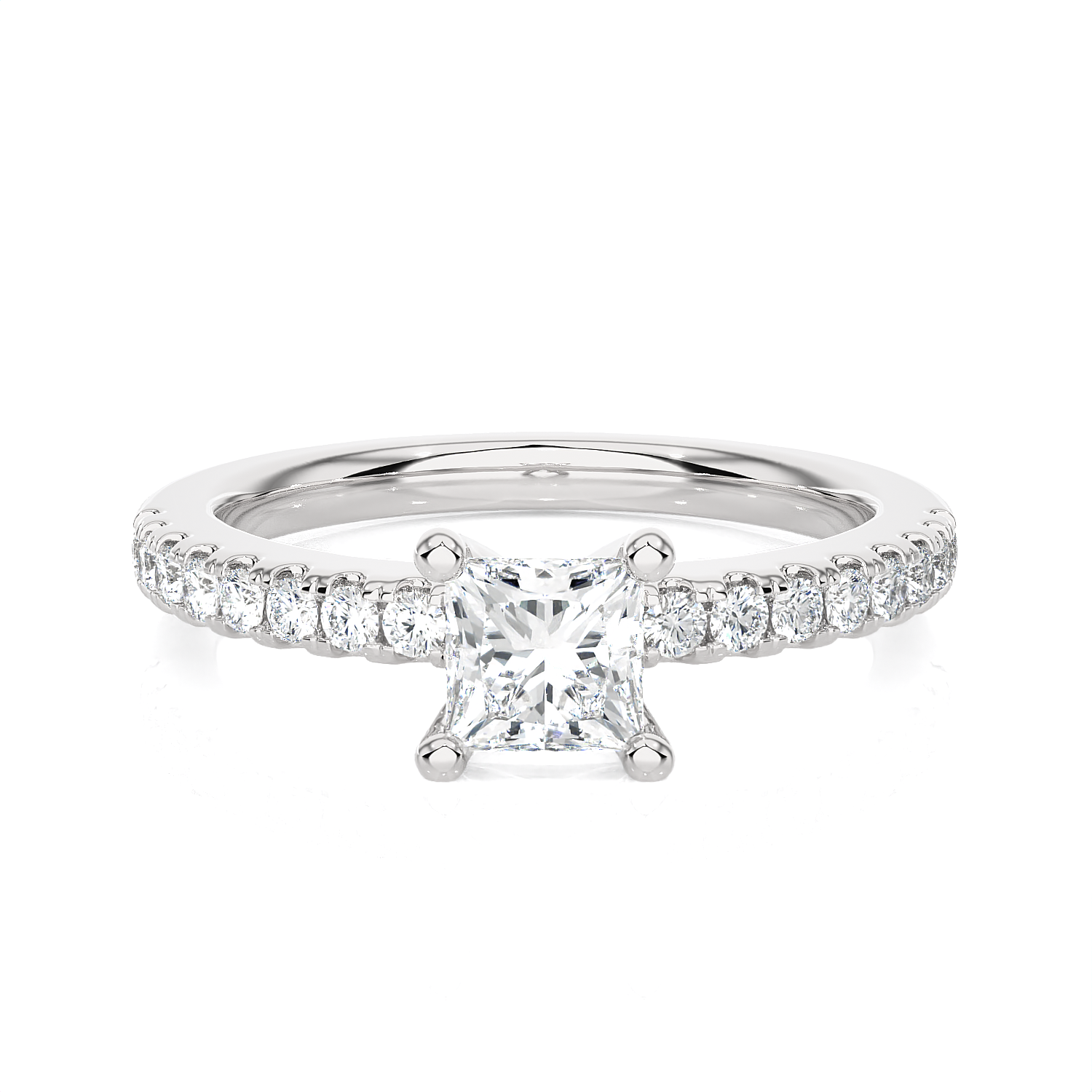 3/4 ctw Round Lab Grown Diamond Side Stone Engagement Ring