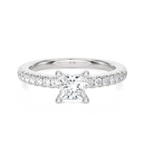 3/4 ctw Round Lab Grown Diamond Side Stone Engagement Ring