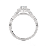 Round Lab Grown Diamond Halo Engagement Ring