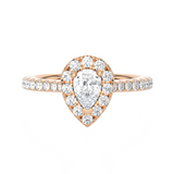 1 1/5 ctw Pear-Shaped Lab Grown Diamond Halo Engagement Ring