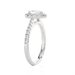 1 1/5 ctw Pear-Shaped Lab Grown Diamond Halo Engagement Ring