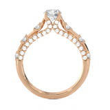 Round Lab Grown Diamond Side Stone Engagement Ring