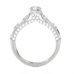 Round Lab Grown Diamond Side Stone Engagement Ring