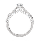 Round Lab Grown Diamond Side Stone Engagement Ring