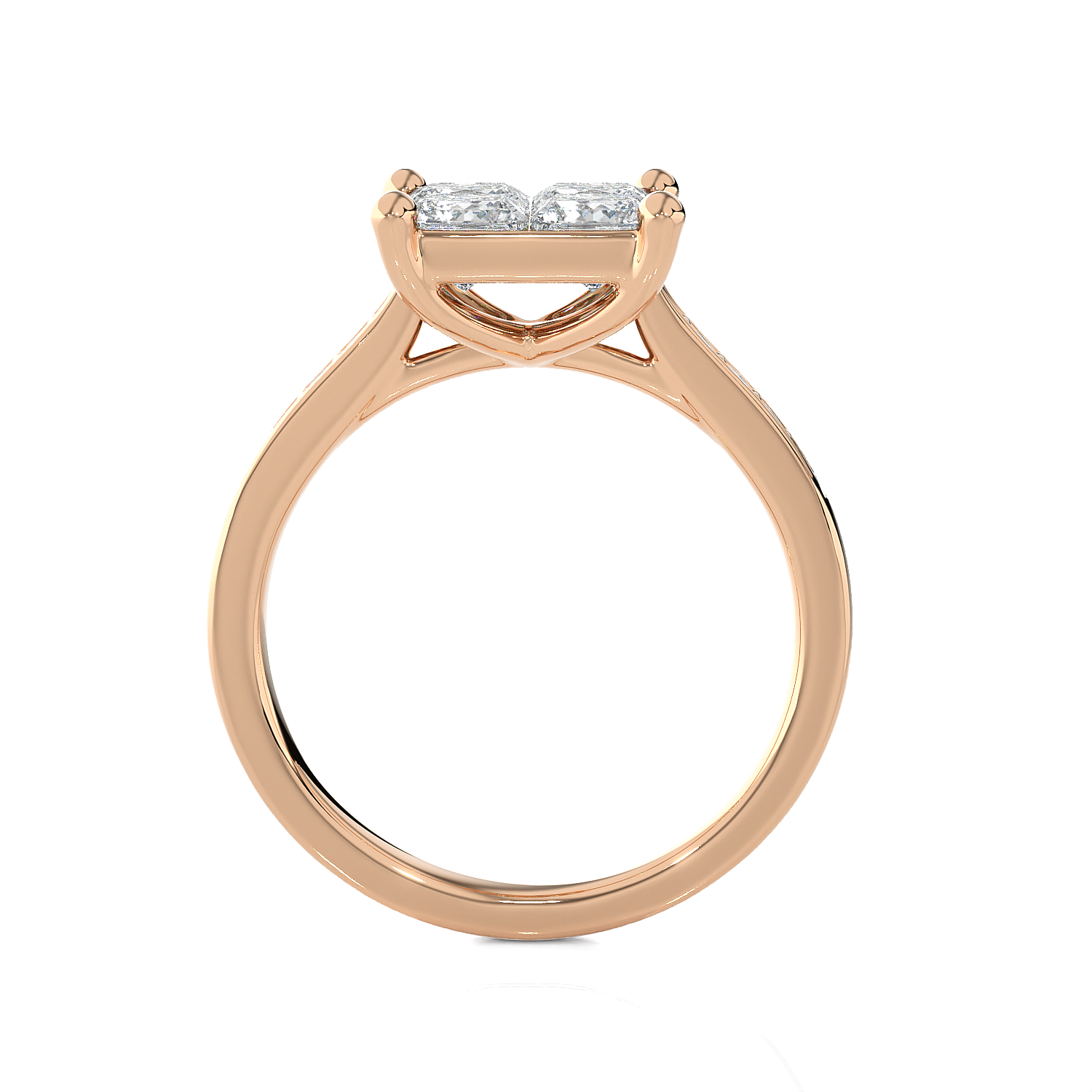 1 3/4 ctw Princess-Cut Lab Grown Diamond Side Stone Engagement Ring