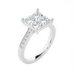 1 3/4 ctw Princess-Cut Lab Grown Diamond Side Stone Engagement Ring