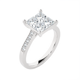 1 3/4 ctw Princess-Cut Lab Grown Diamond Side Stone Engagement Ring