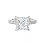 1 3/4 ctw Princess-Cut Lab Grown Diamond Side Stone Engagement Ring