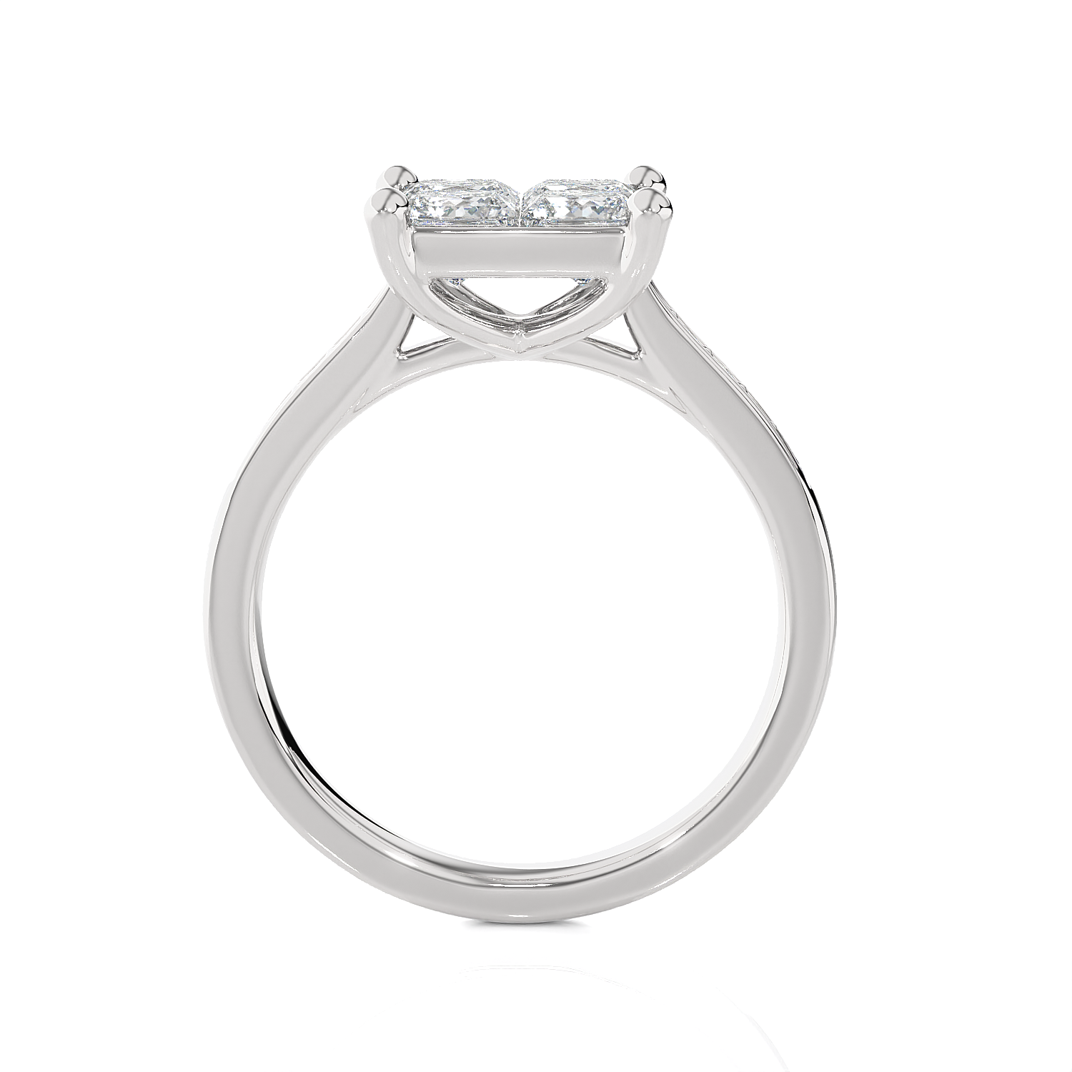1 3/4 ctw Princess-Cut Lab Grown Diamond Side Stone Engagement Ring