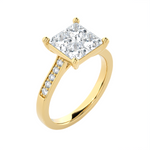 1 3/4 ctw Princess-Cut Lab Grown Diamond Side Stone Engagement Ring