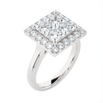2 ctw Princess-Cut Lab Grown Diamond Halo Engagement Ring
