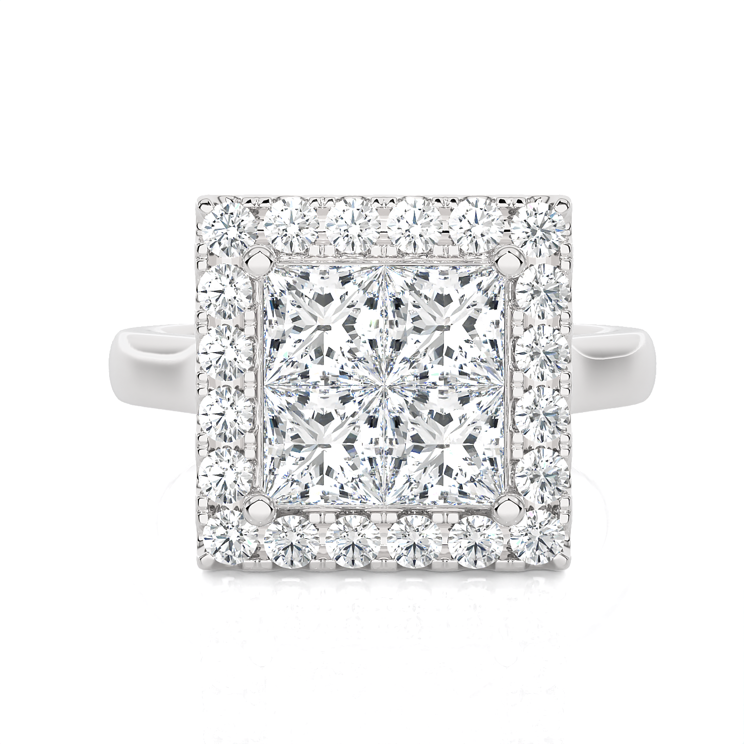 2 ctw Princess-Cut Lab Grown Diamond Halo Engagement Ring