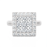 2 ctw Princess-Cut Lab Grown Diamond Halo Engagement Ring