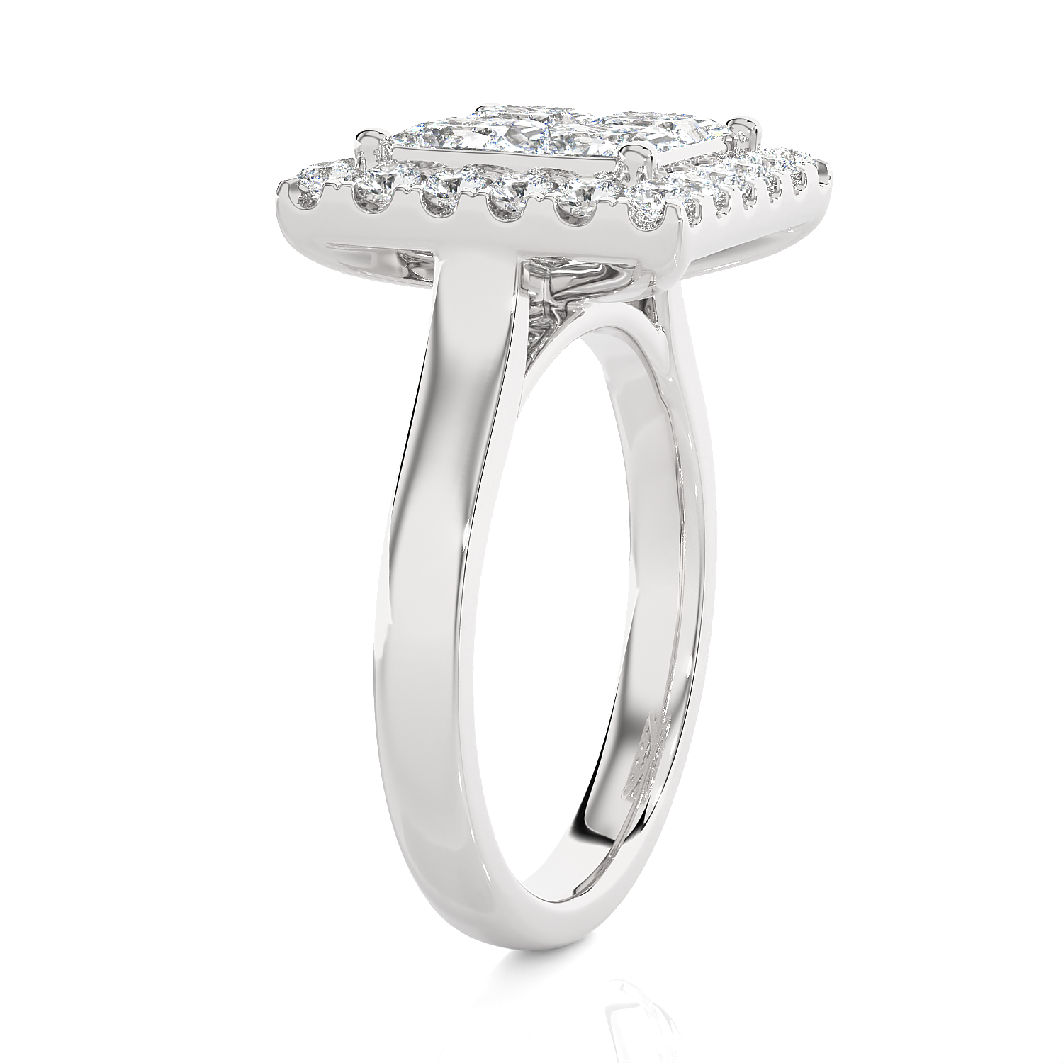 2 ctw Princess-Cut Lab Grown Diamond Halo Engagement Ring