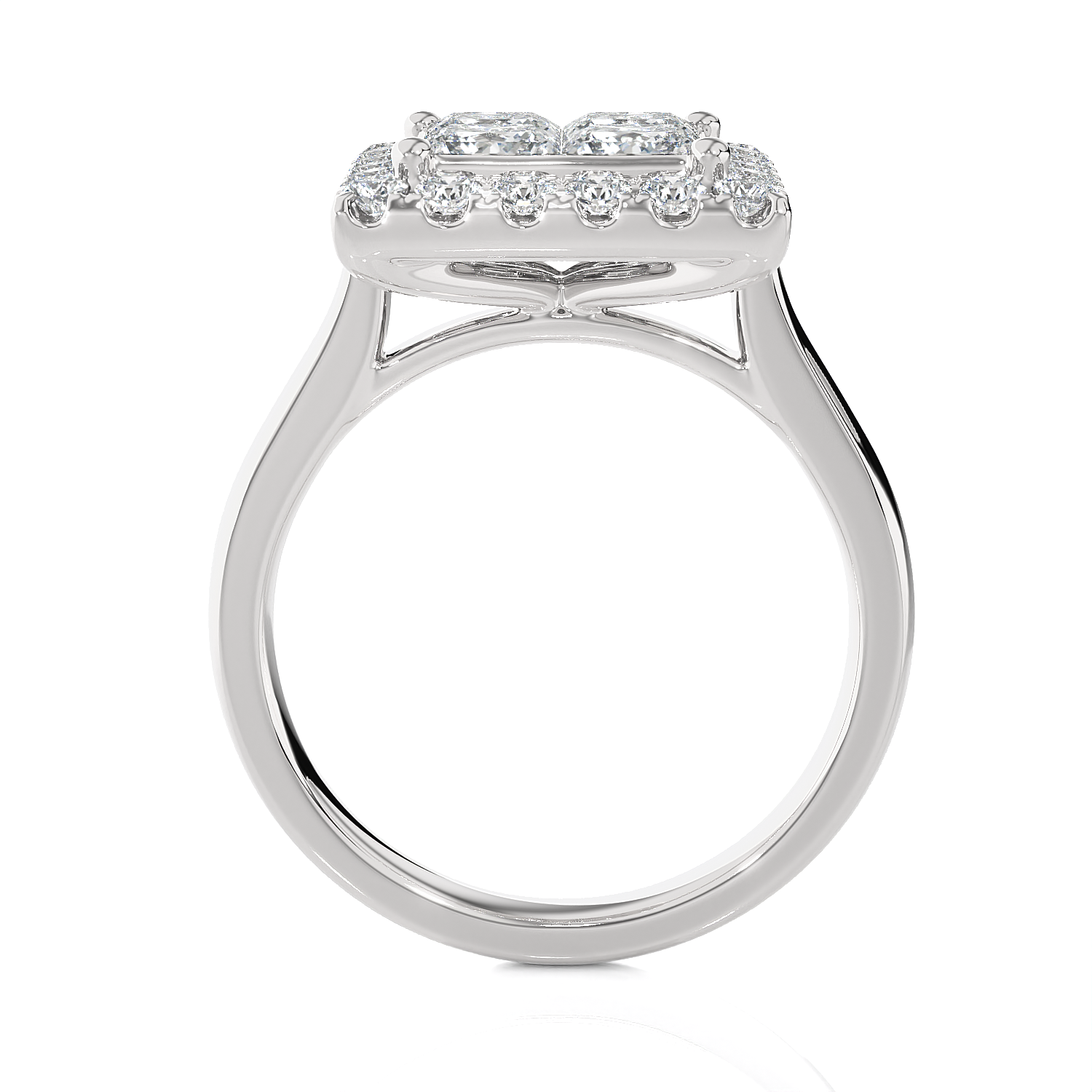 2 ctw Princess-Cut Lab Grown Diamond Halo Engagement Ring