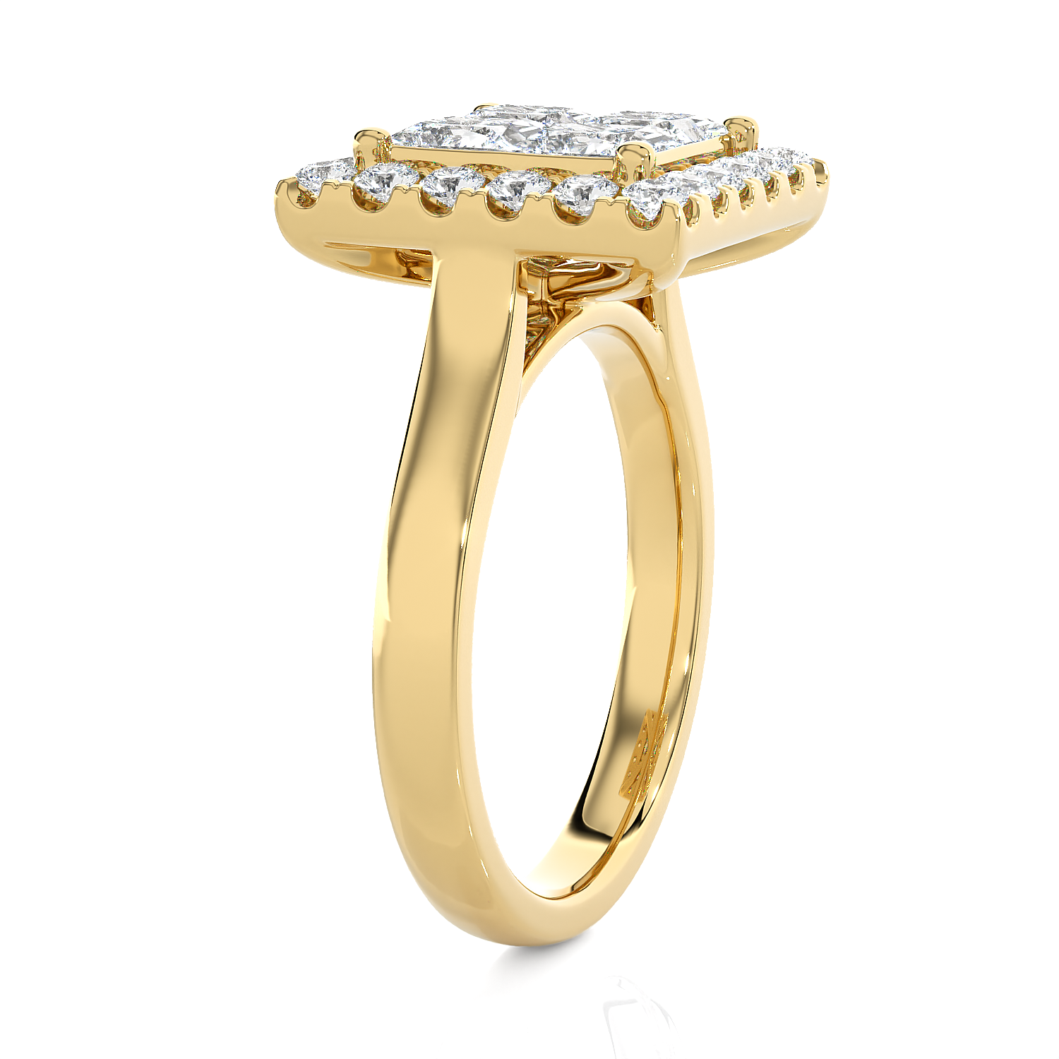 2 ctw Princess-Cut Lab Grown Diamond Halo Engagement Ring