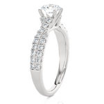 Round Lab Grown Diamond Side Stone Engagement Ring