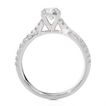 Round Lab Grown Diamond Side Stone Engagement Ring